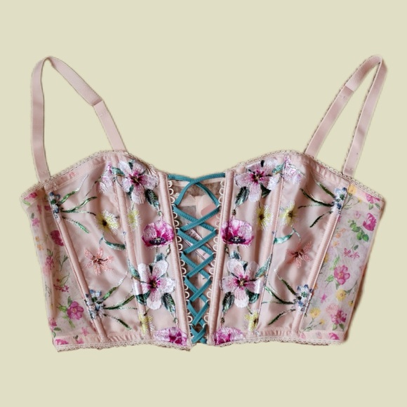 Victoria's Secret Floral Lace Corset/Bralette - Picture 1 of 4
